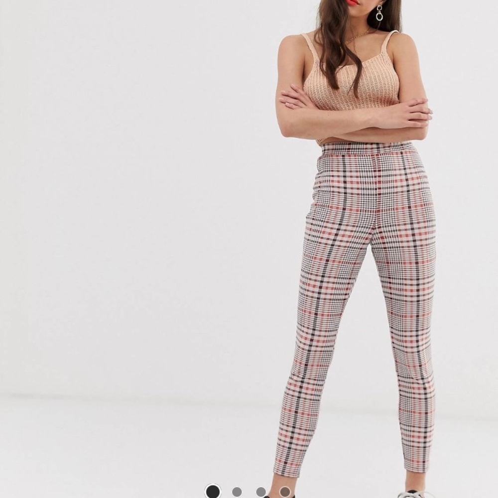 💕 ASOS Check Jacquard Skinny Pants 6